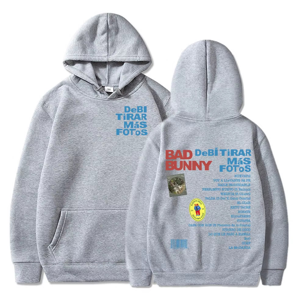 DTMF Debí Tirar Más Fotos 2025 New Album Hoodies Bad Bunny Singer Sweatshirts Men Women Clothing Pullovers Fans Gift Streetwear