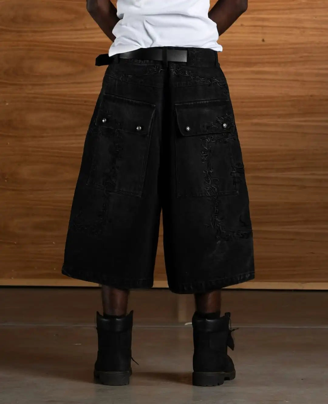 Oversize Gothic Denim Cropped Pants 