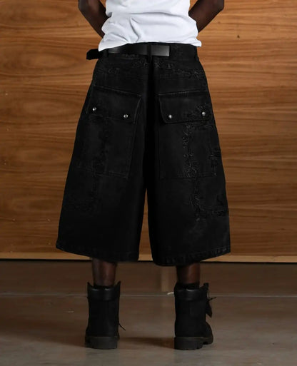 Oversize Gothic Denim Cropped Pants 