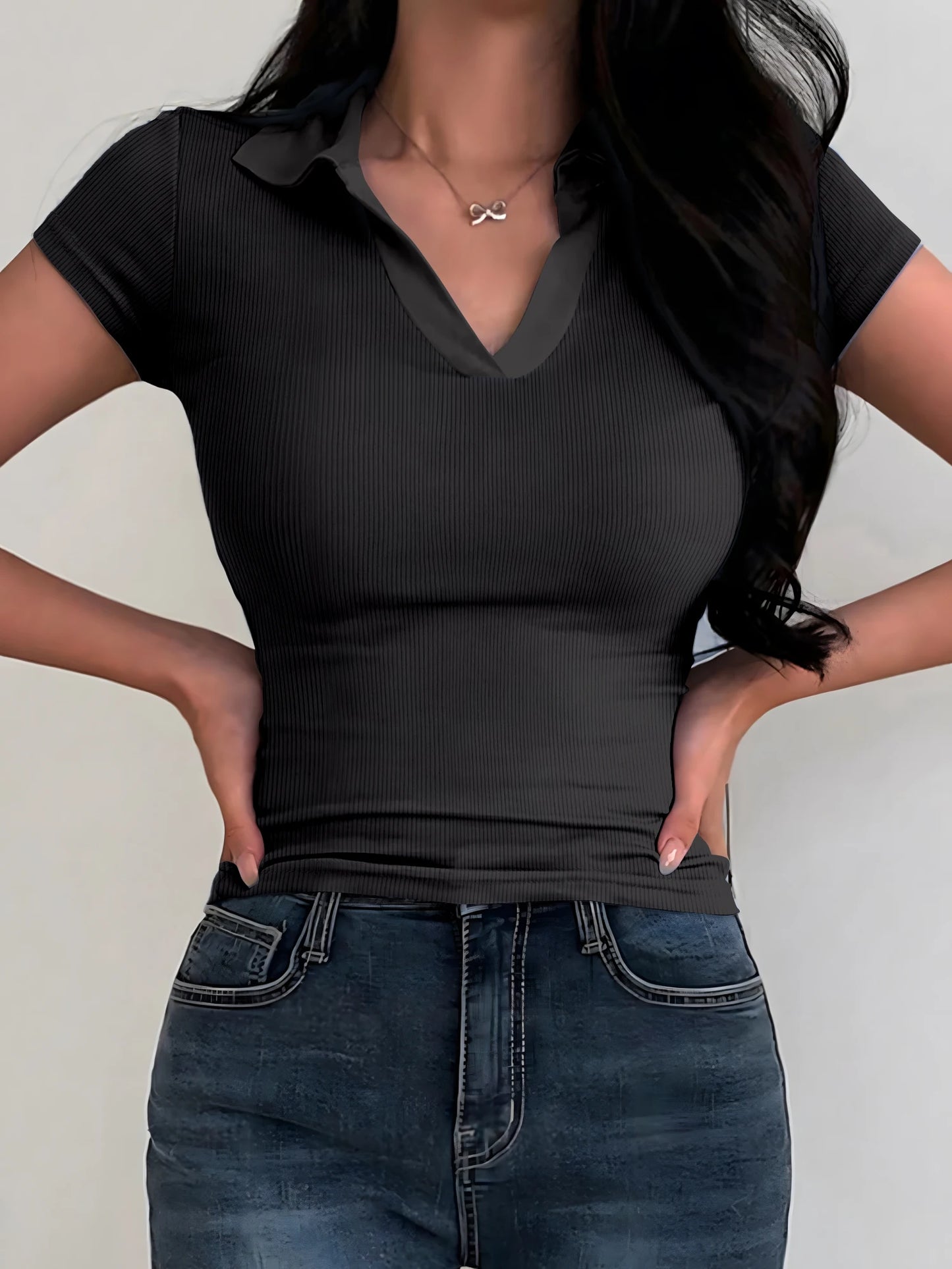 V-Neck Polo Tee