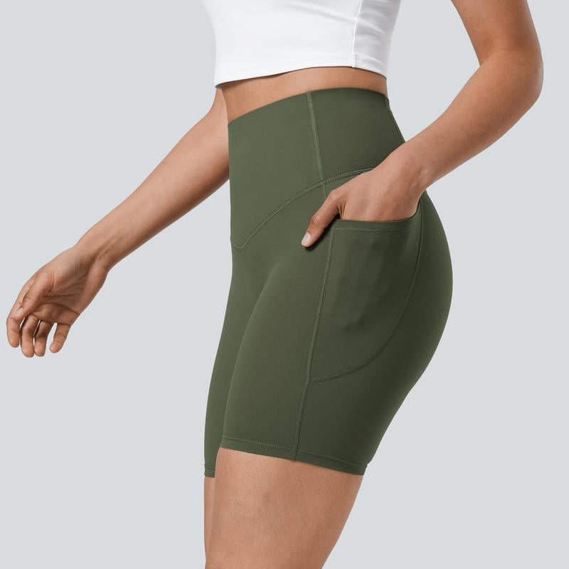 Halara Ultrasculpt Socinched High Waisted Tummy Control Side Pocket Shaping Training Biker Shorts #Springtok Durable Wearability Ease of Movement Contour Comfort#Outdoorfun
